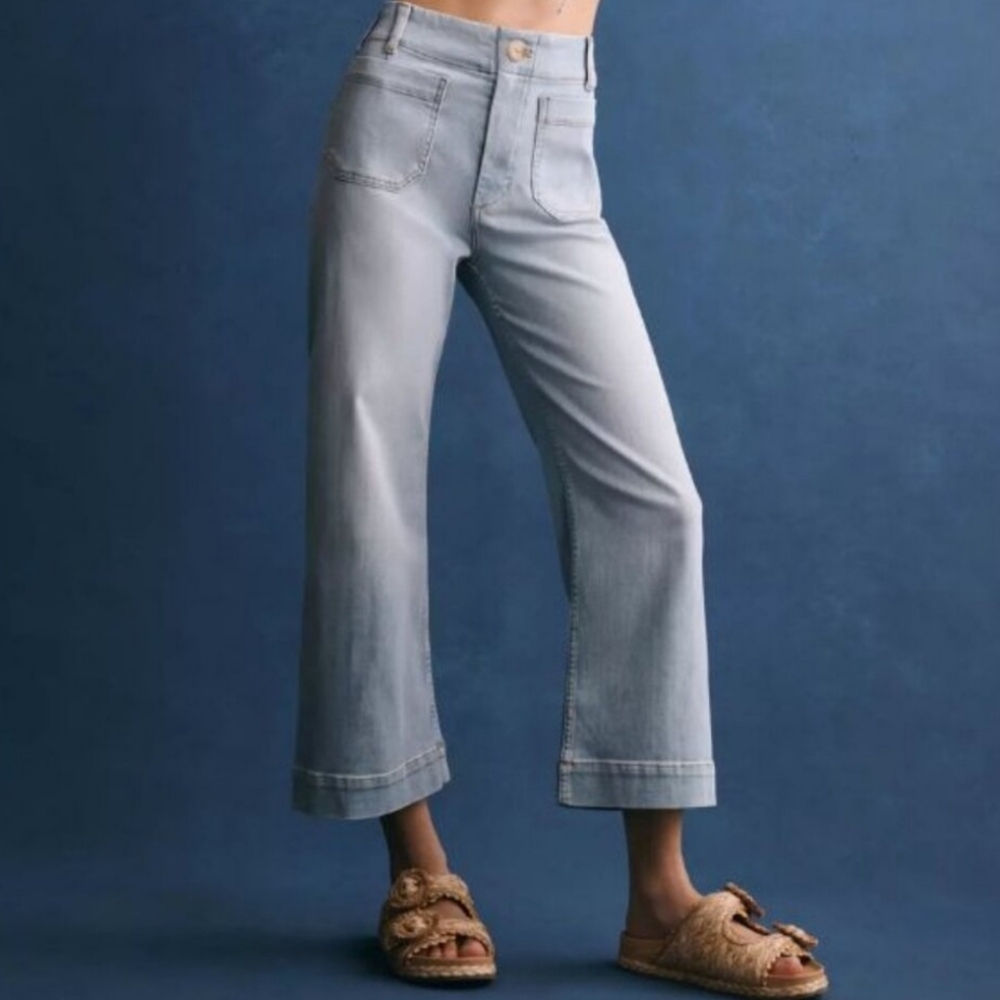 Maeve The Colette Cropped High-Rise Wide-Leg Jean Size 34P